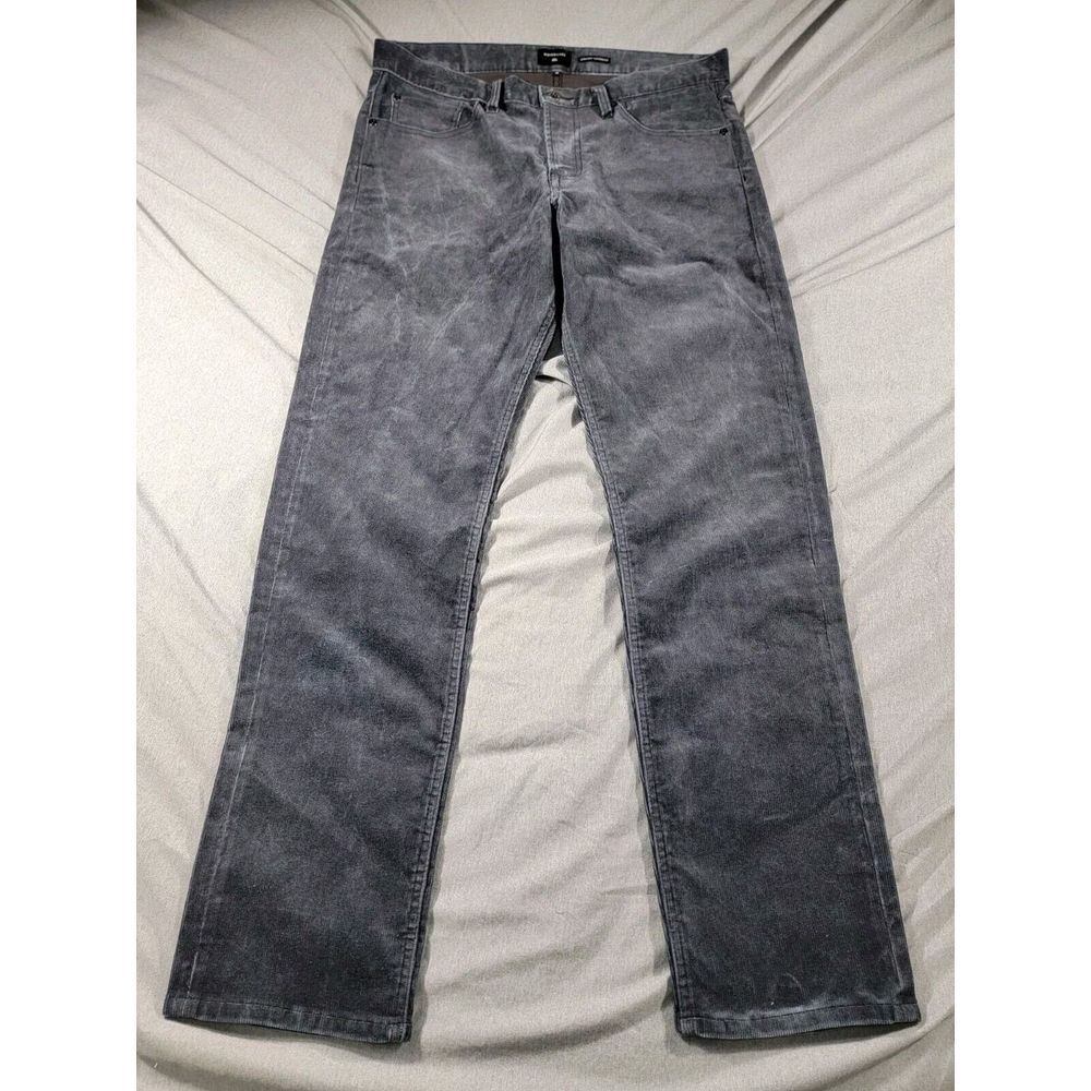 Quiksilver Corduroy Pants Men's‎ Straight Tapered Fit Blue Gray 36x30 NWOT
